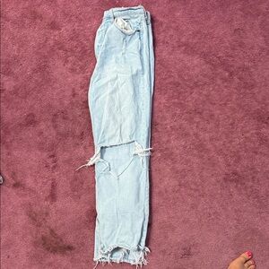 Abercrombie & Fitch Sky Blue Ripped Boyfriend Jeans